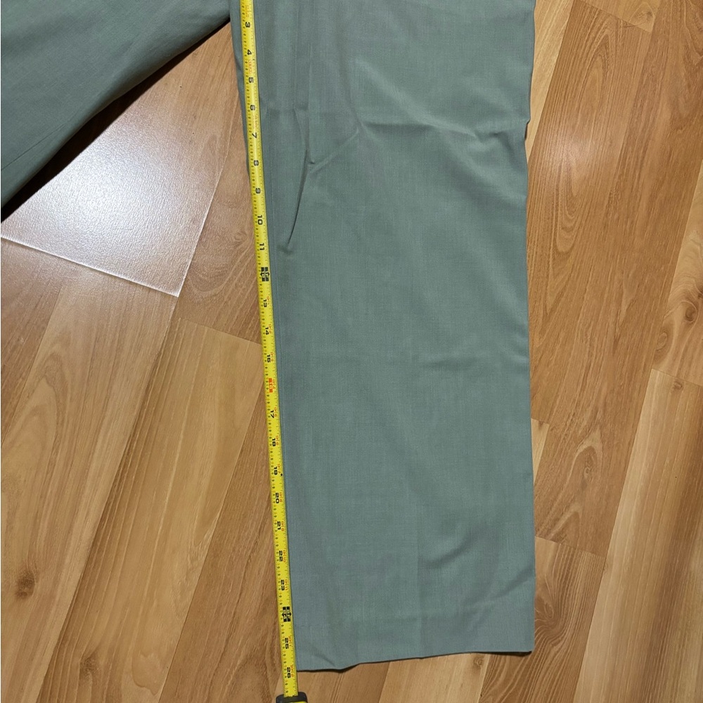 Uniqlo Green Wide-Leg Pleated Pants - Picture 7 of 10